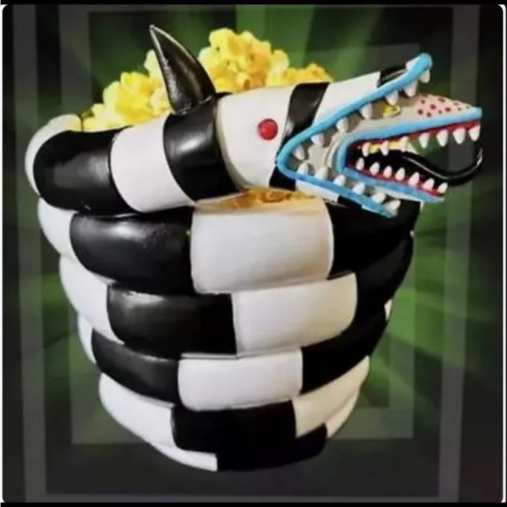 Striped Black and White Party Snack Bowl